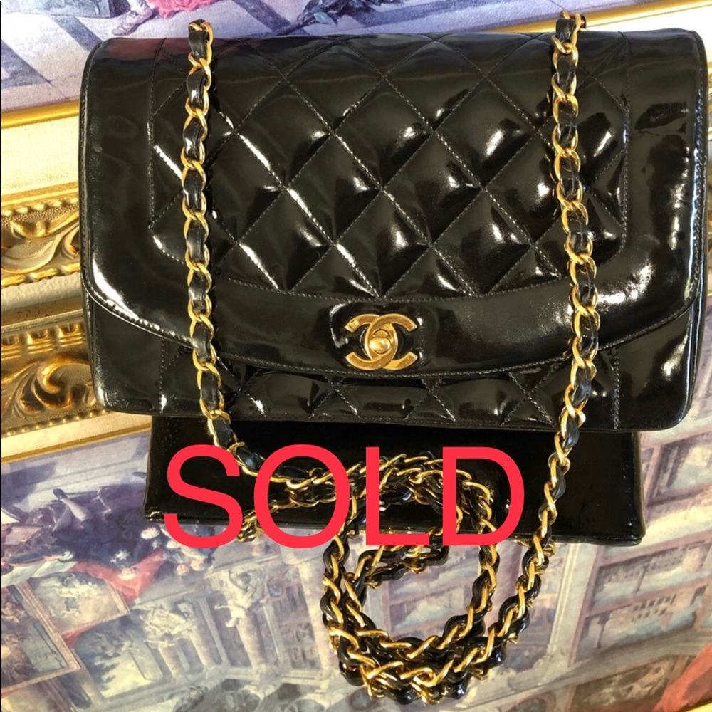 Chanel Diana 25 Patent Flap 24K Gold Hardware